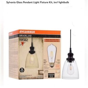 Qty 2 NIB Vintage Sylvania Drop pendant light kits bulb included